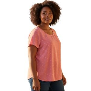 Torrid Pink Dolman Sleeve Blouse with Back Buttoned Detail NWOT 00/M/L